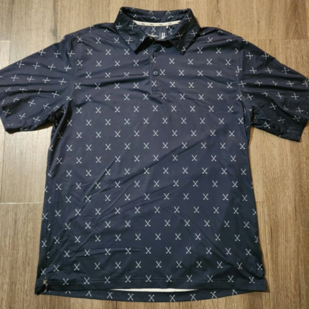 Walter Hagen 11 Majors Golf Club Print Short Sleeve Golf Polo Men's Size Medium